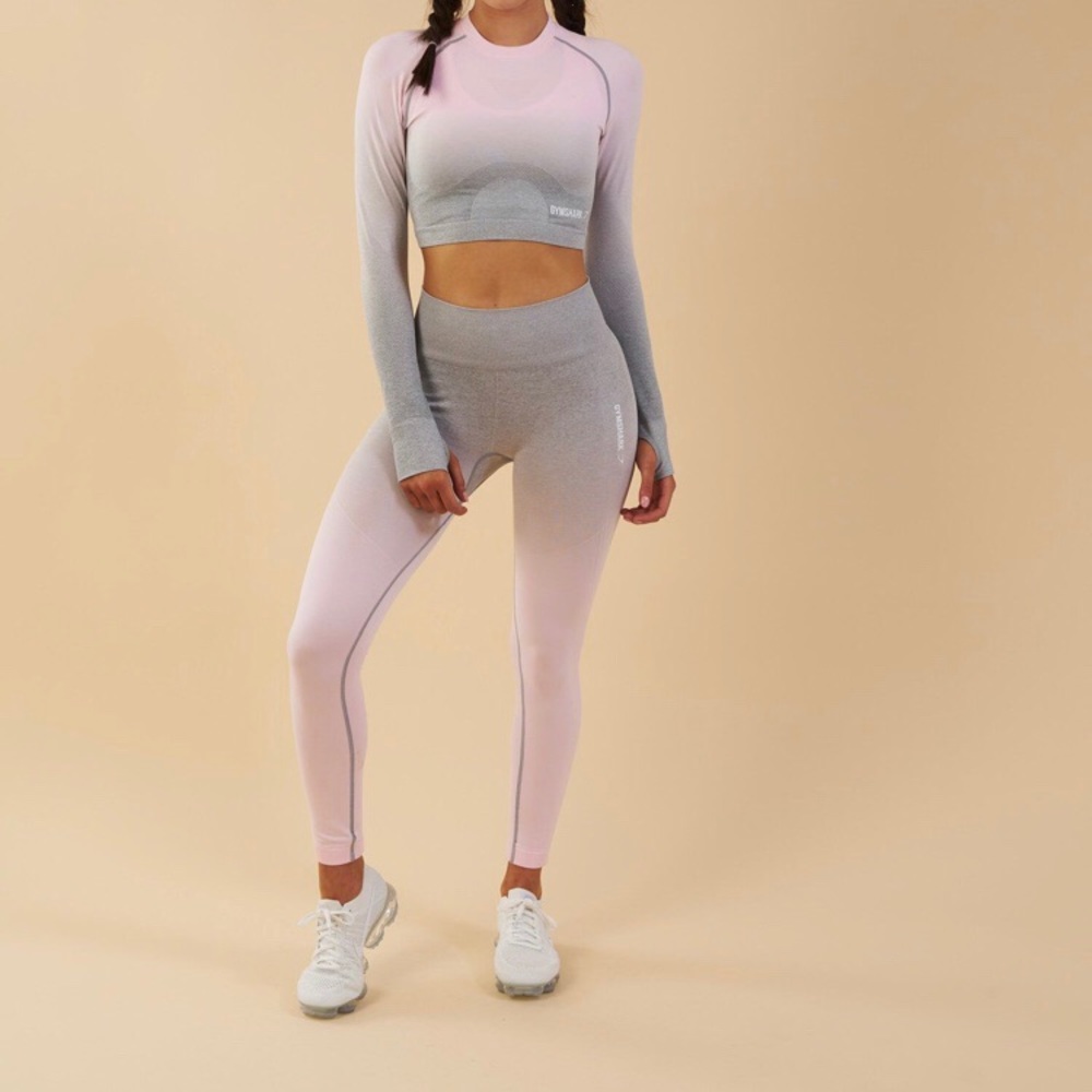 Gymshark chalk pink crop long sleeve